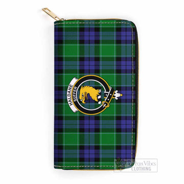 Tartan Vibes Clothing Haldane Tartan Women's Leather Wallet with Family Crest