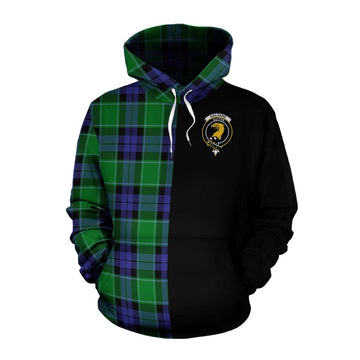Haldane Tartan Cotton Hoodie with Family Crest and Half Of Me Style Pullover Hoodie XS - Tartan Vibes Clothing