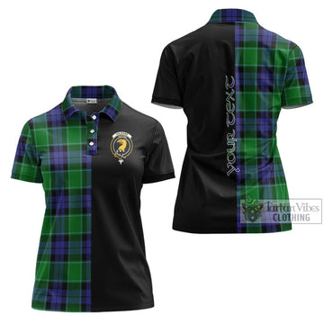 Haldane Tartan Women's Polo Shirt with Family Crest and Half Of Me Style Women - Tartan Vibes Clothing