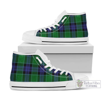Haldane Tartan High Top Shoes Kid High Top - White Sole - Tartan Vibes Clothing