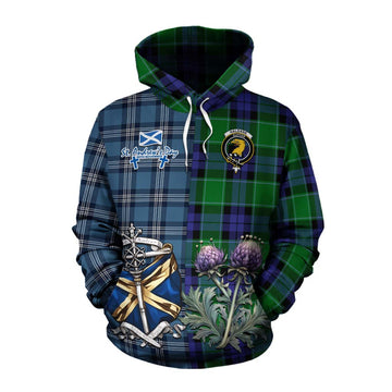 Haldane Tartan Cotton Hoodie Happy St. Andrew's Day Half Tartan Style Pullover Hoodie XS - Tartan Vibes Clothing