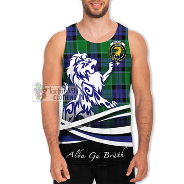 Haldane Tartan Men's Tank Top with Alba Gu Brath Regal Lion Emblem Men - Tartan Vibes Clothing