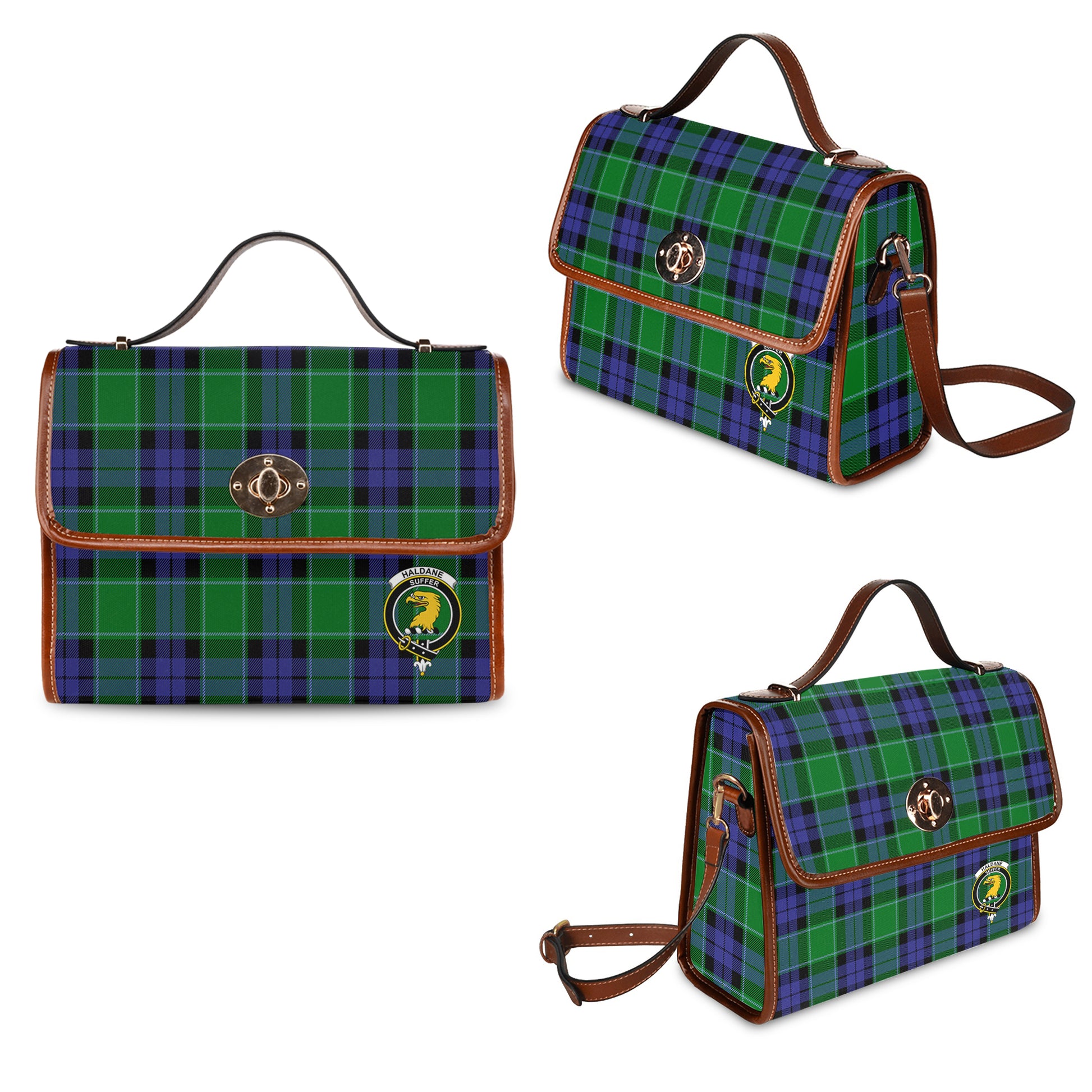 haldane-tartan-leather-strap-waterproof-canvas-bag-with-family-crest