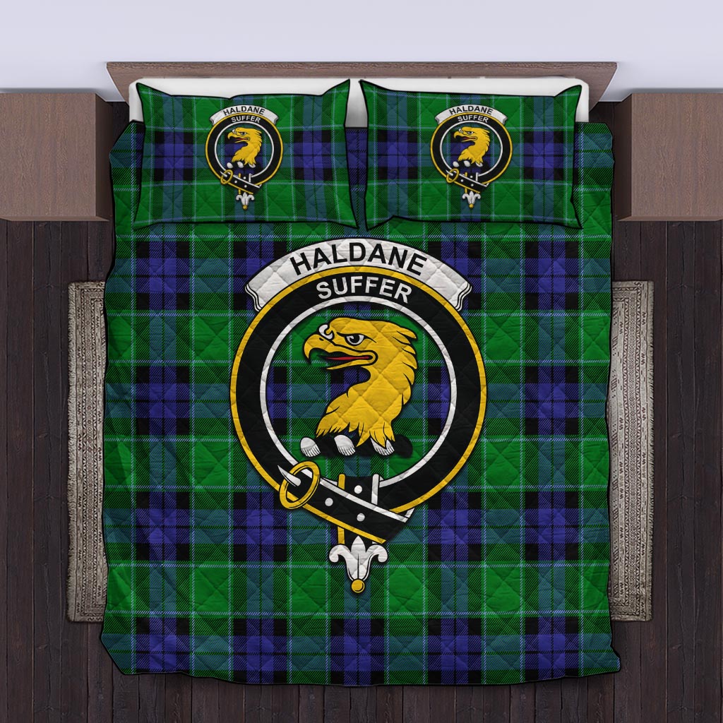 Haldane Tartan Quilt Bed Set with Family Crest King - Tartan Vibes Clothing