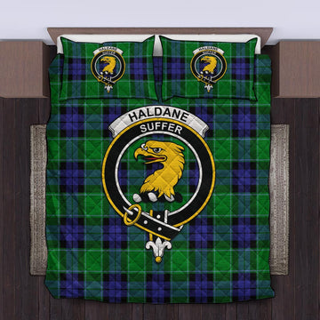 Haldane Tartan Quilt Bed Set with Family Crest King - Tartan Vibes Clothing
