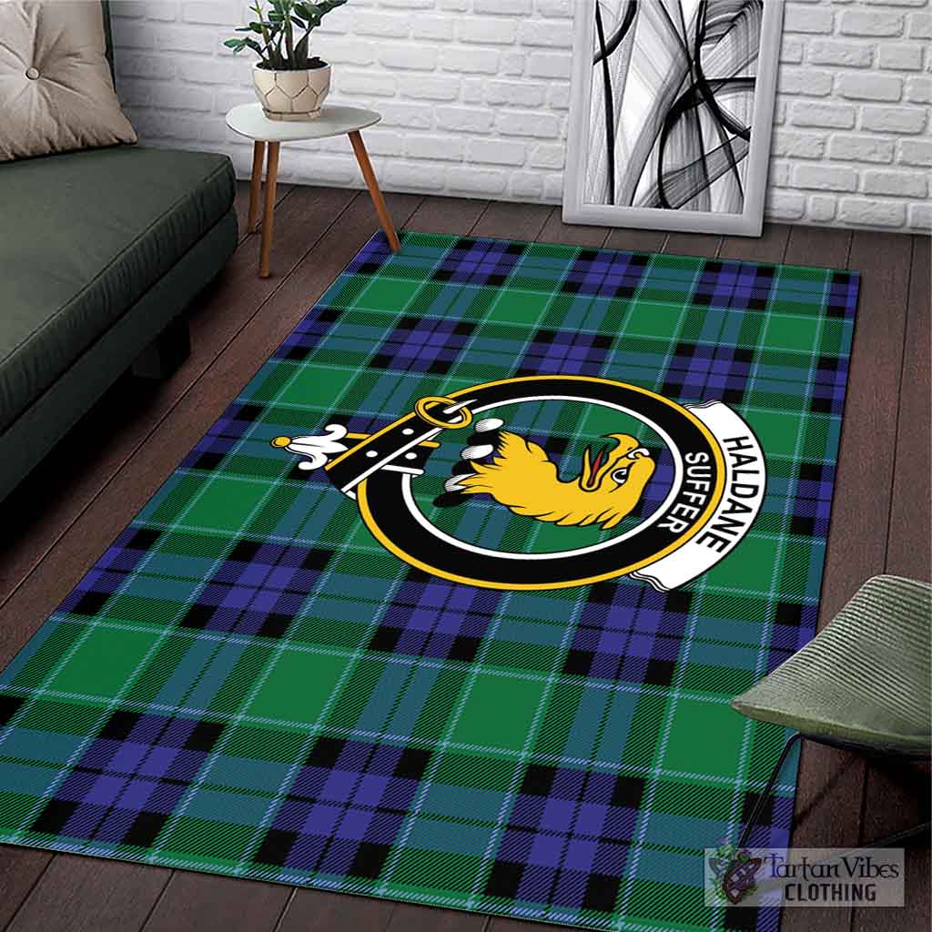 Haldane Tartan Area Rug with Family Crest L 59*86 inch (150x220 cm) - Tartan Vibes Clothing
