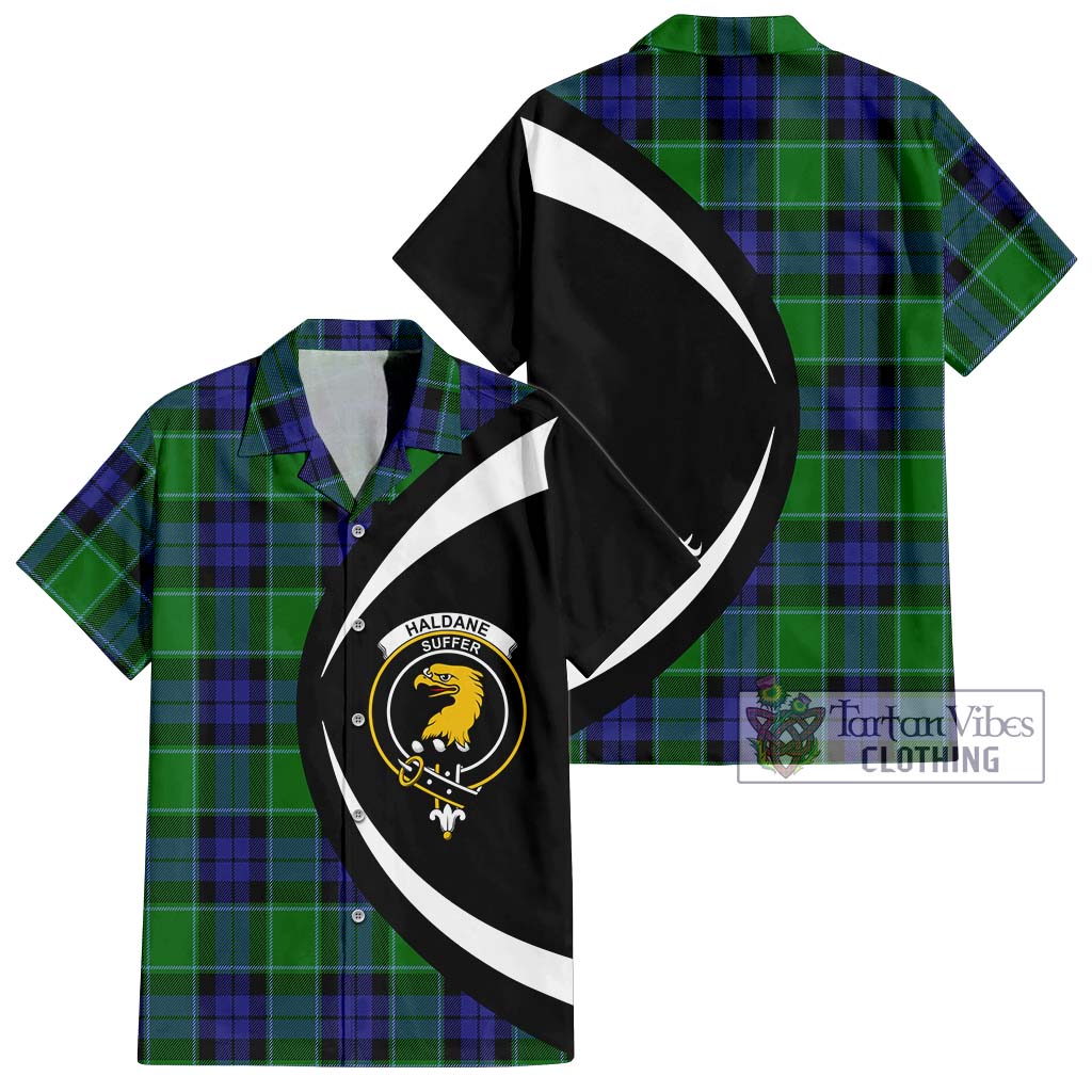Haldane Tartan Hawaiian Shirt with Family Crest Circle Style Kid - Tartan Vibes Clothing
