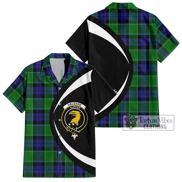 Haldane Tartan Hawaiian Shirt with Family Crest Circle Style Kid - Tartan Vibes Clothing
