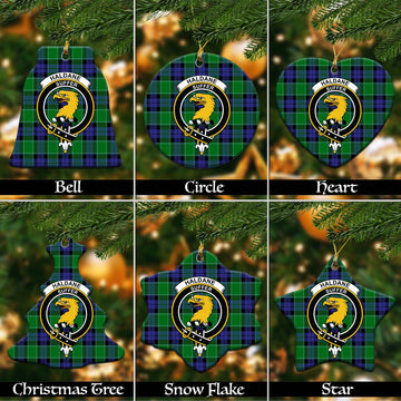 Haldane Tartan Christmas Ceramic Ornaments with Family Crest Ceramic - Tartan Vibes Clothing