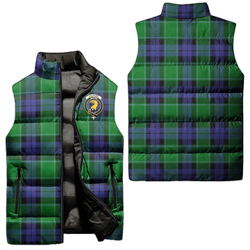 Haldane Tartan Sleeveless Puffer Jacket with Family Crest Unisex - Tartan Vibes Clothing