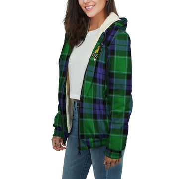 Haldane Tartan Sherpa Hoodie with Family Crest Unisex - Tartan Vibes Clothing
