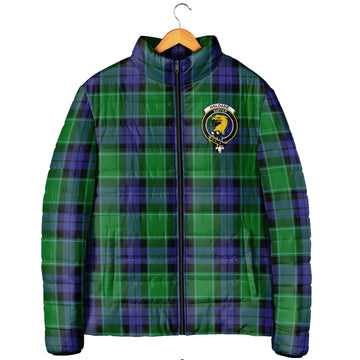 Haldane Tartan Padded Jacket with Family Crest Men's Padded Jacket - Tartan Vibes Clothing
