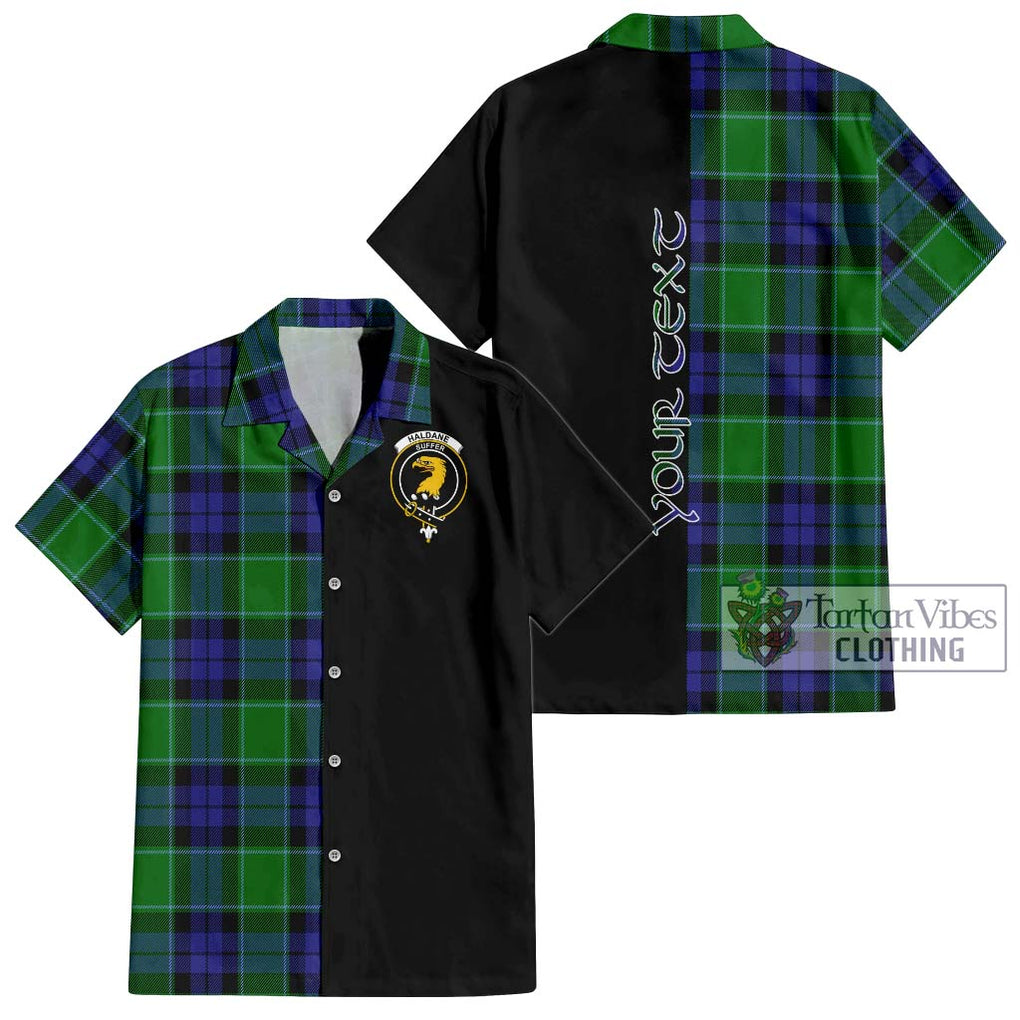 Haldane Tartan Hawaiian Shirt with Family Crest and Half Of Me Style Kid - Tartan Vibes Clothing