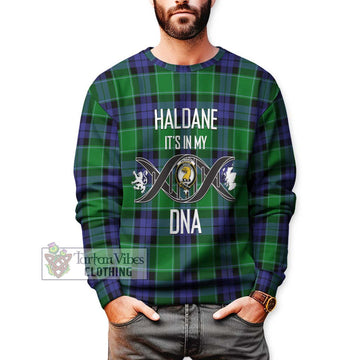 Haldane Tartan Sweatshirt with Family Crest DNA In Me Style Unisex - Tartan Vibes Clothing