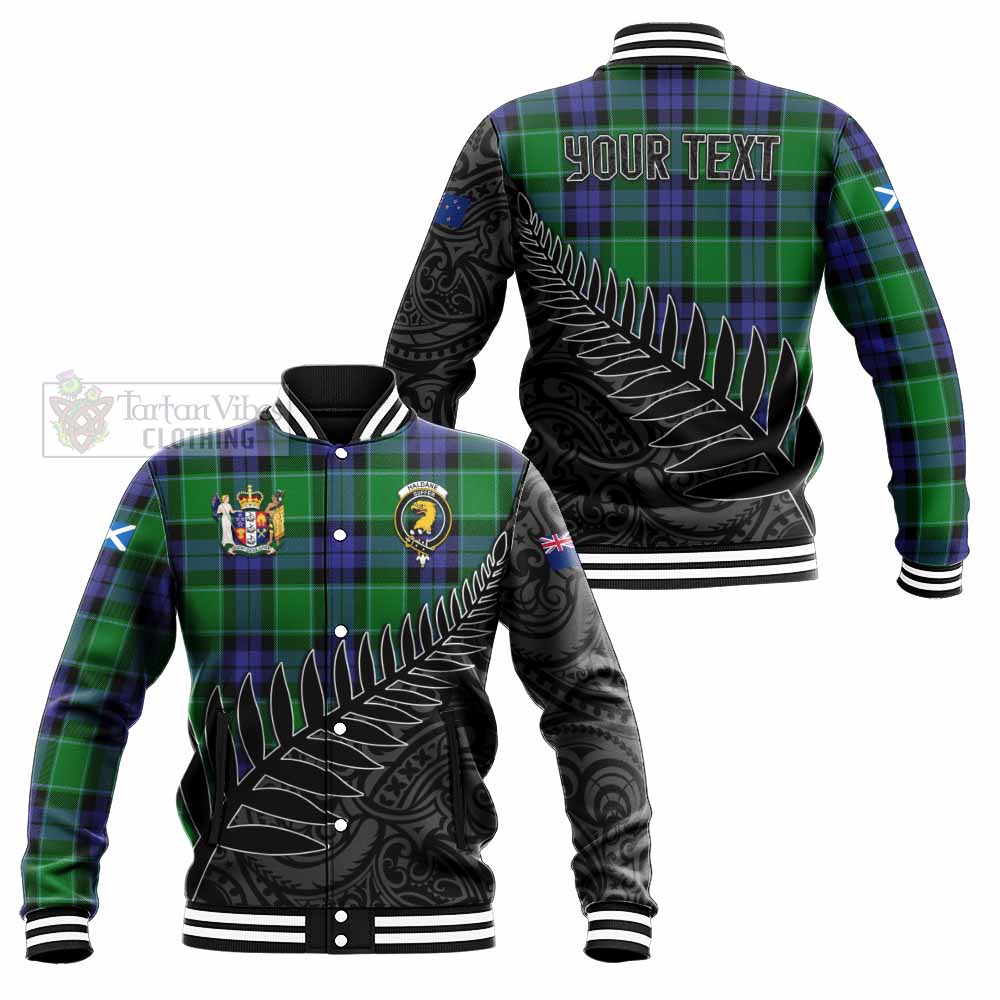 Haldane Crest Tartan Baseball Jacket with New Zealand Silver Fern Half Style Unisex - Tartan Vibes Clothing