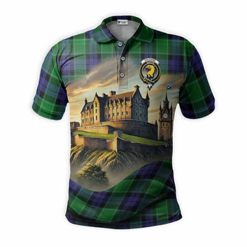 Tartan Vibes Clothing Haldane Tartan Family Crest Polo Shirt with Scottish Ancient Castle Stype