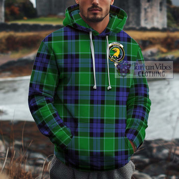 Haldane Tartan Cotton Hoodie with Family Crest Zip Hoodie - Tartan Vibes Clothing