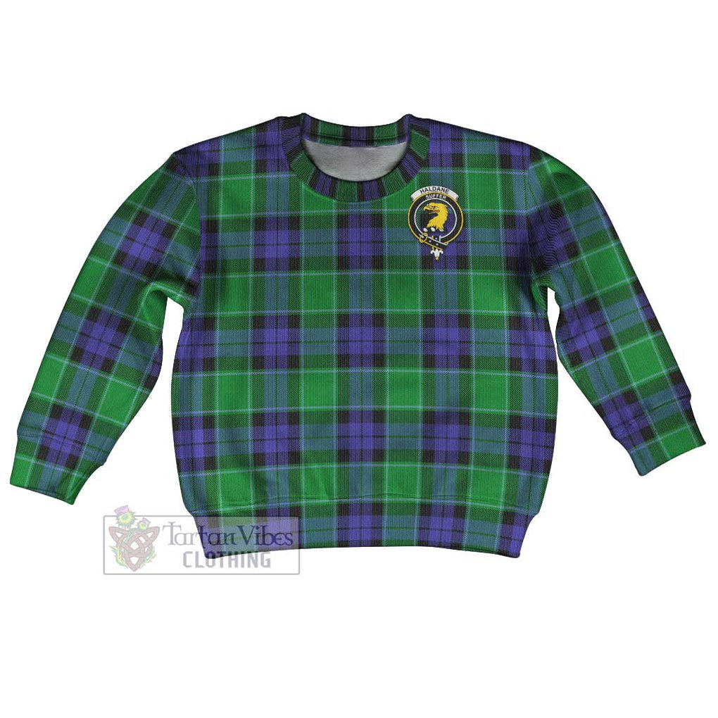 Haldane Tartan Kid Ugly Sweater with Family Crest Kid - Tartan Vibes Clothing