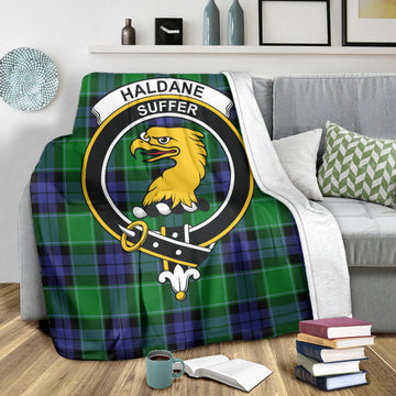 Haldane Tartan Blanket with Family Crest X-Large 59 x 79 inches 150 x 200 cm - Tartan Vibes Clothing