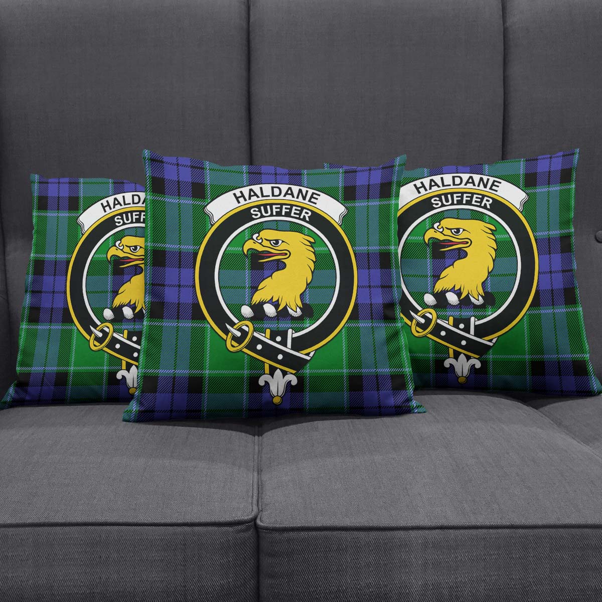 Haldane Tartan Pillow Cover with Family Crest Rectangle Pillow Cover 51*91cm - Tartan Vibes Clothing