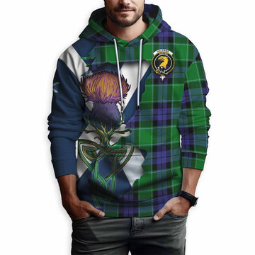 Haldane Tartan Family Crest Hoodie Scottish Thistle Celtic Inspired Pullover Hoodie - Tartan Vibes Clothing
