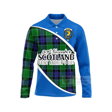 Haldane Family Crest Tartan Long Sleeve Polo Shirt Celebrate Saint Andrew's Day in Style Unisex - Tartan Vibes Clothing