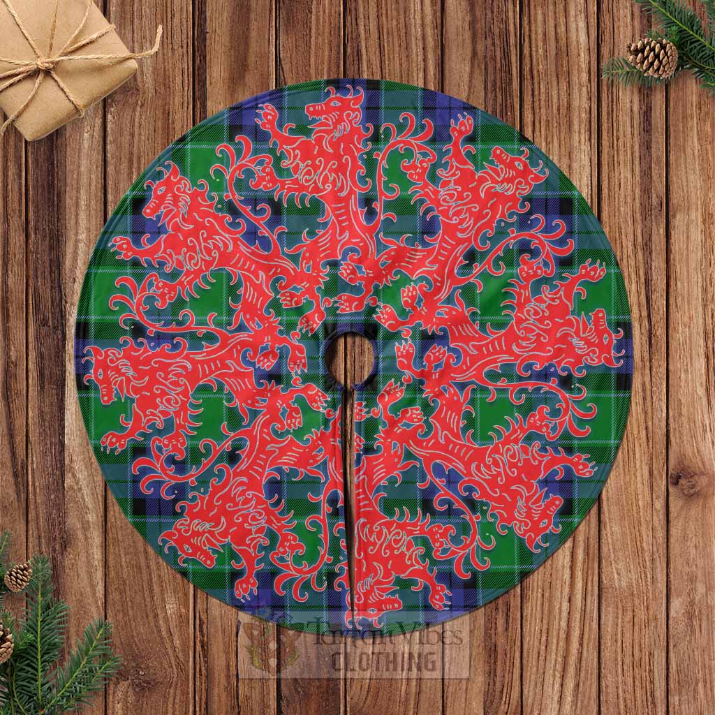 Haldane Tartan Christmas Tree Skirt Lion Rampant Style Casual Tree Skirts - Tartan Vibes Clothing