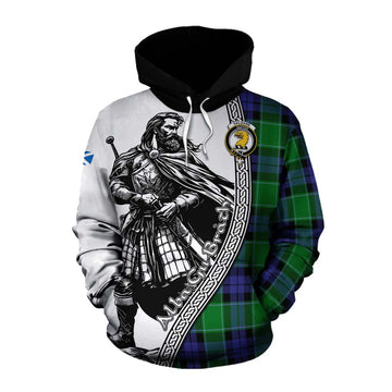 Haldane Tartan Clan Crest Cotton Hoodie with Highlander Warrior Celtic Style Pullover Hoodie XS - Tartan Vibes Clothing