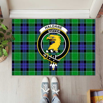 Haldane Tartan Rubber Doormat with Family Crest L 60*90cm - Tartan Vibes Clothing
