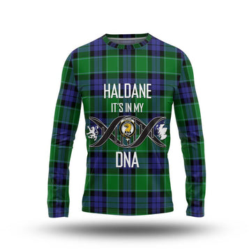 Haldane Tartan Long Sleeve T-Shirt with Family Crest DNA In Me Style Unisex - Tartan Vibes Clothing