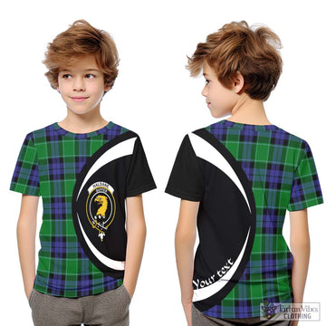 Haldane Tartan Kid T-Shirt with Family Crest Circle Style Youth XL Size14 - Tartan Vibes Clothing