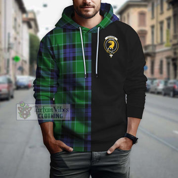 Haldane Tartan Hoodie with Family Crest and Half Of Me Style Zip Hoodie - Tartan Vibes Clothing