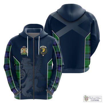 Haldane Tartan Hoodie with Family Crest and Lion Rampant Vibes Sport Style