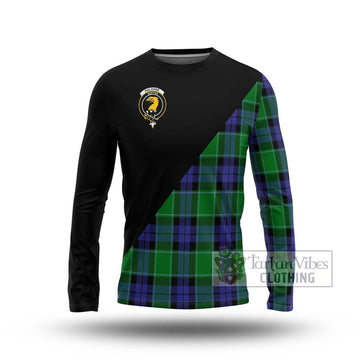 Haldane Tartan Long Sleeve T-Shirt with Family Crest and Military Logo Style Unisex - Tartan Vibes Clothing