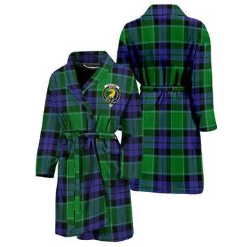 Haldane Tartan Bathrobe with Family Crest Unisex S - Tartan Vibes Clothing
