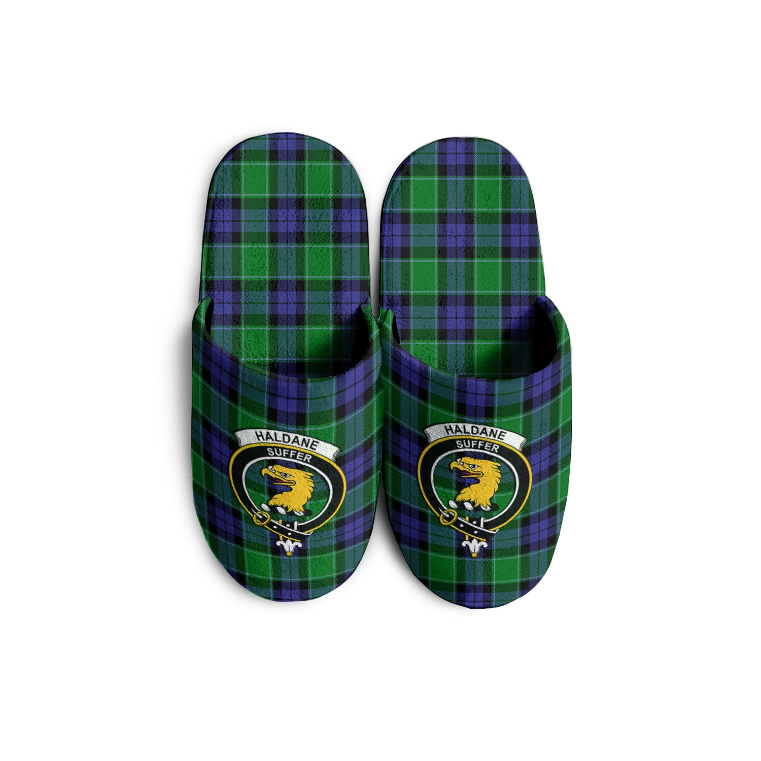 Haldane Tartan Home Slippers with Family Crest KIDS - Tartan Vibes Clothing