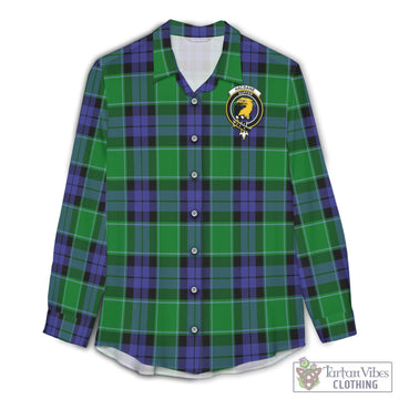 Haldane Tartan Women's Casual Shirt with Family Crest Female - Tartan Vibes Clothing