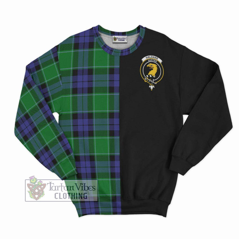 Haldane Tartan Sweatshirt with Family Crest and Half Of Me Style - Tartan Vibes Clothing