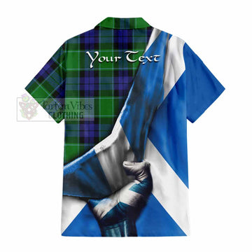 Haldane Tartan Hawaiian Shirt with Family Crest Scotland Patriotic Style - Tartan Vibes Clothing