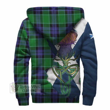 Haldane Tartan Family Crest Sherpa Hoodie Scottish Thistle Celtic Inspired - Tartan Vibes Clothing