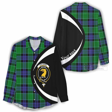 Haldane Tartan Women's Casual Shirt with Family Crest Circle Style - Tartan Vibes Clothing