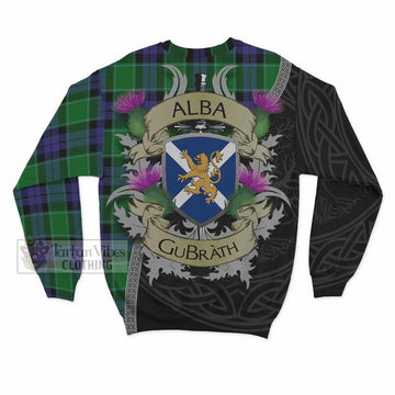 Haldane Tartan Family Crest Sweatshirt Lion Rampant Royal Thistle Shield Celtic Inspired - Tartan Vibes Clothing