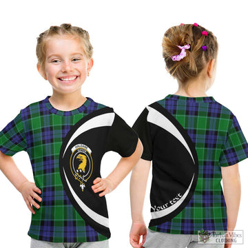 Haldane Tartan Kid T-Shirt with Family Crest Circle Style - Tartan Vibes Clothing