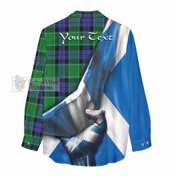 Haldane Tartan Women's Casual Shirt with Family Crest Scotland Patriotic Style - Tartan Vibes Clothing