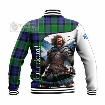 Tartan Vibes Clothing Haldane Crest Tartan Baseball Jacket Inspired by the Freedom of Scottish Warrior