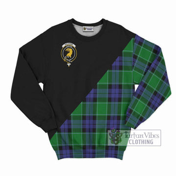 Haldane Tartan Sweatshirt with Family Crest and Military Logo Style - Tartan Vibes Clothing