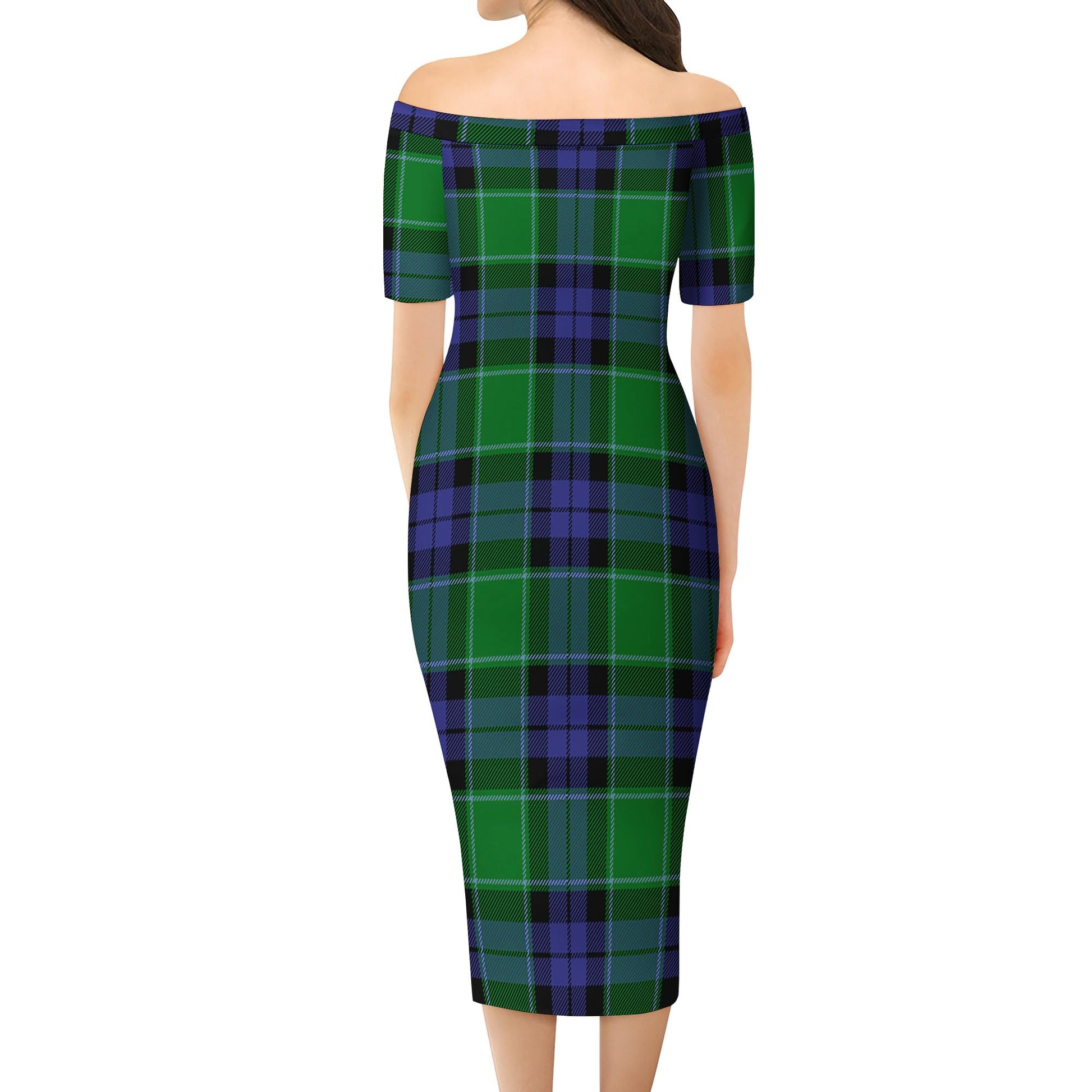 Haldane Tartan Off Shoulder Lady Dress - Tartan Vibes Clothing