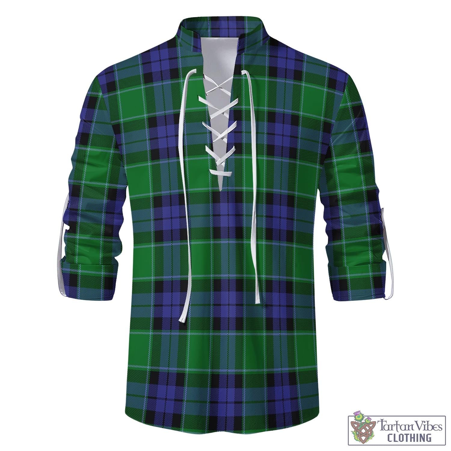 Haldane Tartan Men's Scottish Traditional Jacobite Ghillie Kilt Shirt - Tartan Vibes Clothing