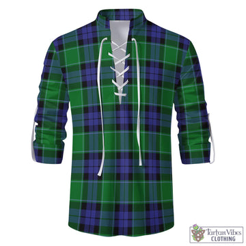 Haldane Tartan Men's Scottish Traditional Jacobite Ghillie Kilt Shirt - Tartan Vibes Clothing