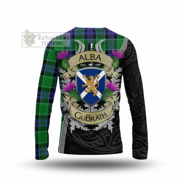 Haldane Tartan Family Crest Long Sleeve T-Shirt Lion Rampant Royal Thistle Shield Celtic Inspired - Tartan Vibes Clothing
